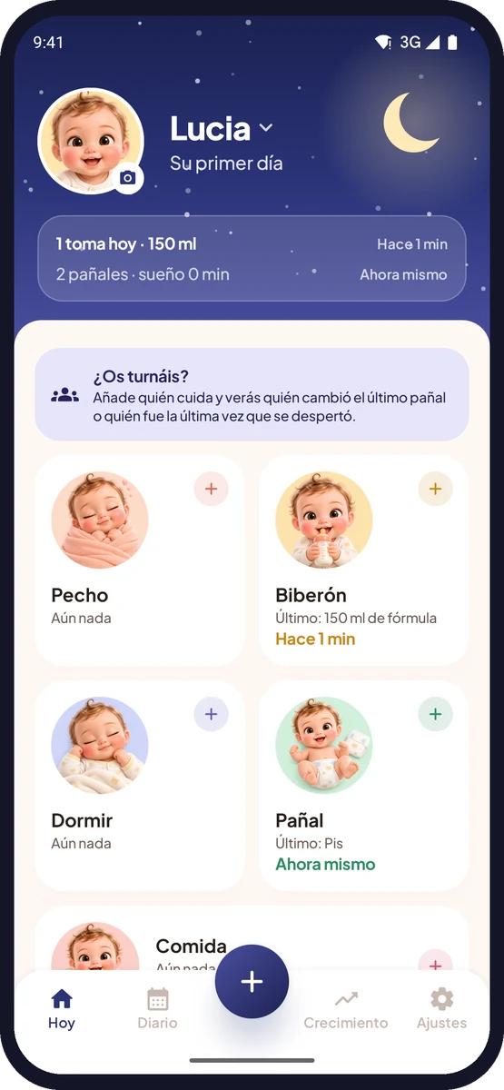 Pantalla de inicio de Babyzu